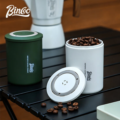 BINCOO Coffee Bean Sealed Can with Electric Coffee Grinder Set One-way Exhaust Vacuum Storage Container