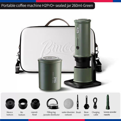 BINCOO Coffee Bean Sealed Can with Electric Coffee Grinder Set One-way Exhaust Vacuum Storage Container