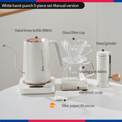 BINCOO Constant Temperature Hand Drip Coffee Kettle Set Stainless Steel Long Spout Pot With Coffee Grinder Coffee Brewing Tools