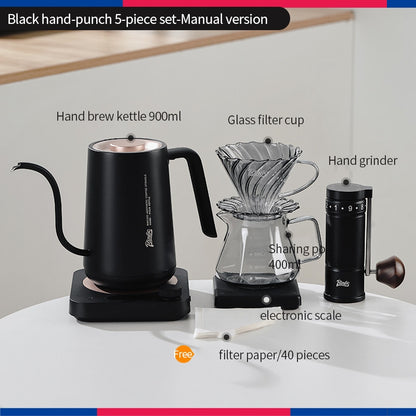 BINCOO Constant Temperature Hand Drip Coffee Kettle Set Stainless Steel Long Spout Pot With Coffee Grinder Coffee Brewing Tools