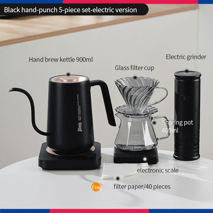 BINCOO Constant Temperature Hand Drip Coffee Kettle Set Stainless Steel Long Spout Pot With Coffee Grinder Coffee Brewing Tools