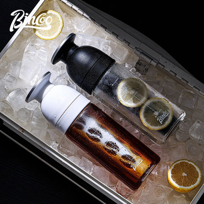 BINCOO GYKF2424 Glass Cold Brew Cup Heat-resistant Coffee Bottle for Office and Outdooor 600ML