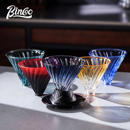 Bincoo Coffee Filter Cup Glass Filter Cup V60 Filter Hnad brewed Funnel Coffee Utensil