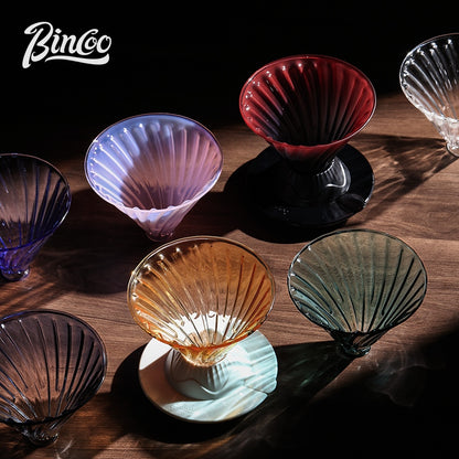 Bincoo Coffee Filter Cup Glass Filter Cup V60 Filter Hnad brewed Funnel Coffee Utensil