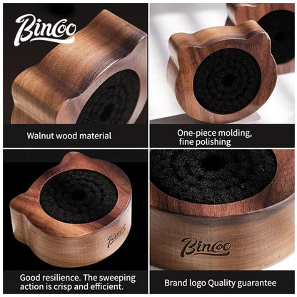 BINCOO Walnut Coffee Cleaning Brush Special Tool for Distributor & Tamper Espresso Coffee Accessories 51MM/58MM