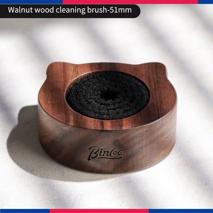 BINCOO Walnut Coffee Cleaning Brush Special Tool for Distributor & Tamper Espresso Coffee Accessories 51MM/58MM