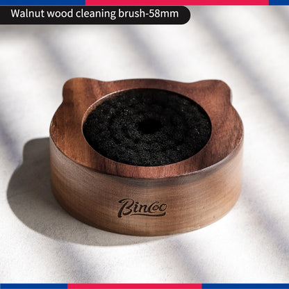 BINCOO Walnut Coffee Cleaning Brush Special Tool for Distributor & Tamper Espresso Coffee Accessories 51MM/58MM
