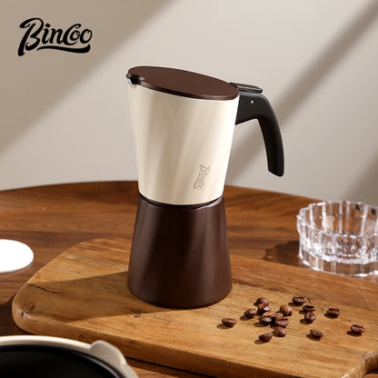 BINCOO Double-valve Moka Pot with Electric Heater Set Household Coffee Pot & Grinder Kit Mini Italian Espresso Brewer 2Cups