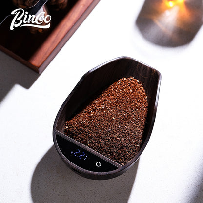 BINCOO Digital Coffee Scale with Bean Tray, Bowl-Shaped Kitchen Food Scale High Precision for Direct Weighing Beans, Grains & Snacks, with Tare & LCD Display