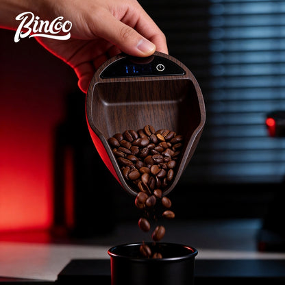 BINCOO Digital Coffee Scale with Bean Tray, Bowl-Shaped Kitchen Food Scale High Precision for Direct Weighing Beans, Grains & Snacks, with Tare & LCD Display