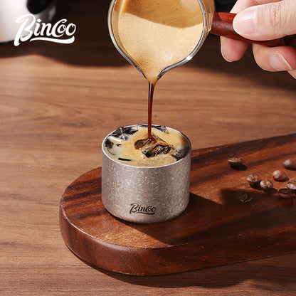 BINCOO 3-Valve Stainless Steel Moka Pot Set with Pure Titanium Stove Accessories & Coffee Grinder Home Coffee Maker Kit for 2 Cups