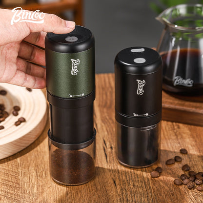 BINCOO Electric Coffee Grinder with Pour Over Coffee Set Fully Automatic Mini Portable Grinder with Steel Core for Home Office Travel