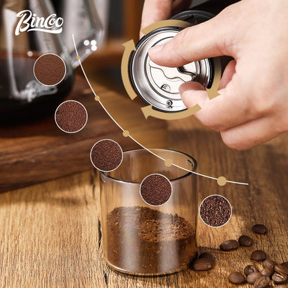 BINCOO Electric Coffee Grinder with Pour Over Coffee Set Fully Automatic Mini Portable Grinder with Steel Core for Home Office Travel