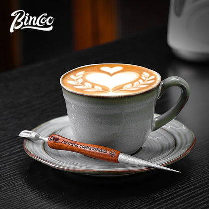 BINCOO Titanium Latte Art Pen Espresso Decorating Needle Professional Coffee Latte Tool Coffee Accessory
