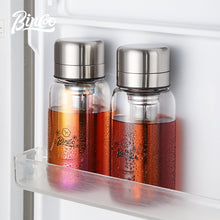 BINCOO Heat-resistant Glass Cold Brew Cup with Stainless Steel Filter Coffee Grinder & Airtight Canister Set Ideal for Office & Outdoor Use