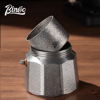 BINCOO Three-Valve 316 Stainless Steel Moka Pot Set with Electric Stove & Coffee Grinder Mini Home Espresso Maker 2Cups