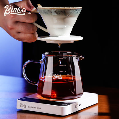 BINCOO Pour Over Coffee Set with Stainless Steel Gooseneck Kettle Glass Server & Ceramic Dripper Ideal for Home & Office Use