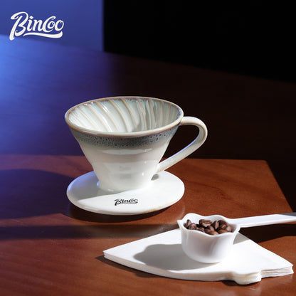 BINCOO Pour Over Coffee Set with Stainless Steel Gooseneck Kettle Glass Server & Ceramic Dripper Ideal for Home & Office Use
