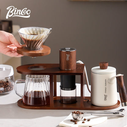 BINCOO Pour Over Coffee Set with Electric Coffee Grinder & Storage Stand Complete Pour Over Coffee Accessories Kit