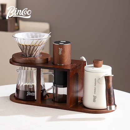 BINCOO Pour Over Coffee Set with Electric Coffee Grinder & Storage Stand Complete Pour Over Coffee Accessories Kit