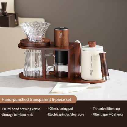 BINCOO Pour Over Coffee Set with Electric Coffee Grinder & Storage Stand Complete Pour Over Coffee Accessories Kit