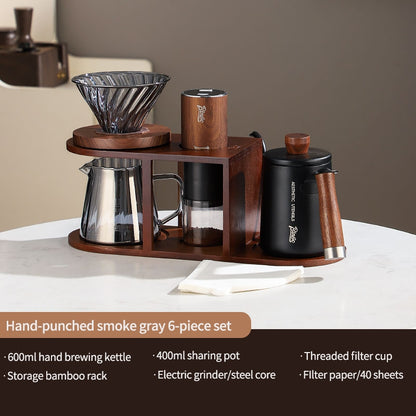 BINCOO Pour Over Coffee Set with Electric Coffee Grinder & Storage Stand Complete Pour Over Coffee Accessories Kit