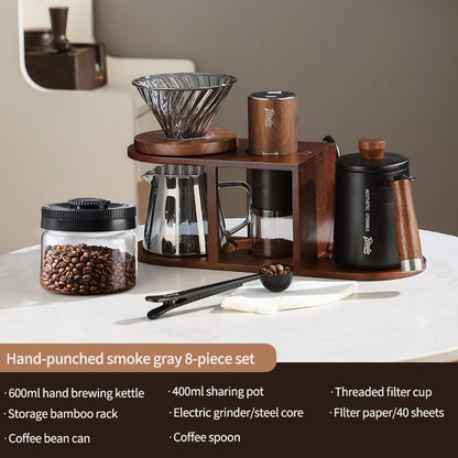 BINCOO Pour Over Coffee Set with Electric Coffee Grinder & Storage Stand Complete Pour Over Coffee Accessories Kit