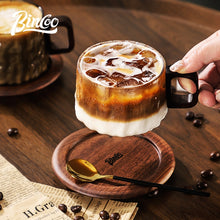BINCOO Heat-resistant Glass Coffee Cup & Saucer Set with Spoon Handle Design Ideal for Home & Office Use 230ML
