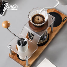 BINCOO Hand Drip Coffee Stand Set Stainless Steel Gooseneck Kettle with Glass Dripper Coffee Grinder Kit Coffee Tools Storage Combo