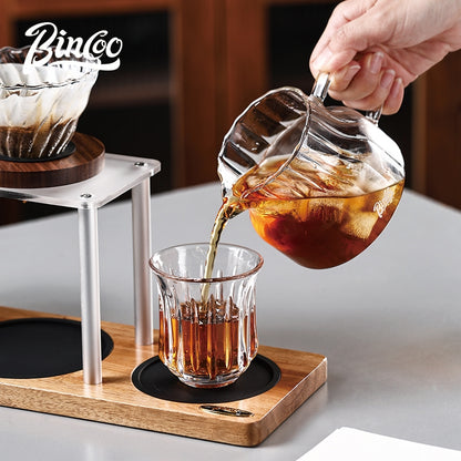 BINCOO Hand Drip Coffee Stand Set Stainless Steel Gooseneck Kettle with Glass Dripper Coffee Grinder Kit Coffee Tools Storage Combo