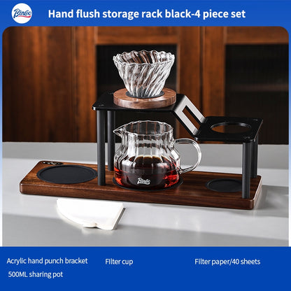 BINCOO Hand Drip Coffee Stand Set Stainless Steel Gooseneck Kettle with Glass Dripper Coffee Grinder Kit Coffee Tools Storage Combo