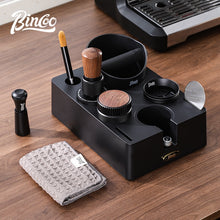 BINCOO Coffee Tamping Base with Knock Box Distributor & Tamper Espresso Portafilter Tools Storage Combo Set 51MM/58MM