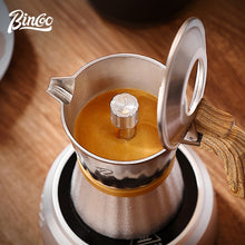 BINCOO Three-Valve 316 Stainless Steel Moka Pot Set with Electric Stove & Coffee Grinder Mini Home Espresso Maker 2Cups