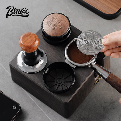 BINCOO 4-Hole Coffee Tamper Base Distributor & Tamper Set Espresso Coffee Tool Organizer Kit 51MM/58MM