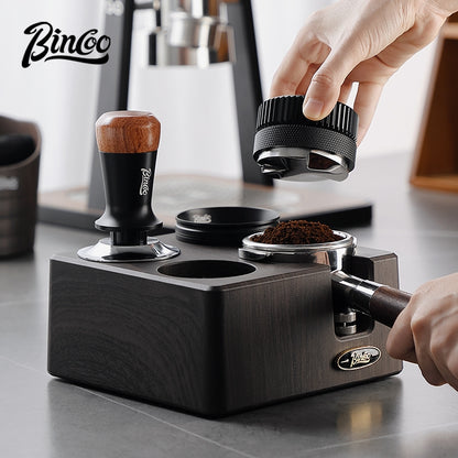 BINCOO 4-Hole Coffee Tamper Base Distributor & Tamper Set Espresso Coffee Tool Organizer Kit 51MM/58MM