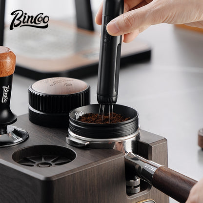 BINCOO 4-Hole Coffee Tamper Base Distributor & Tamper Set Espresso Coffee Tool Organizer Kit 51MM/58MM