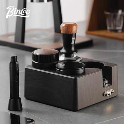 BINCOO 4-Hole Coffee Tamper Base Distributor & Tamper Set Espresso Coffee Tool Organizer Kit 51MM/58MM
