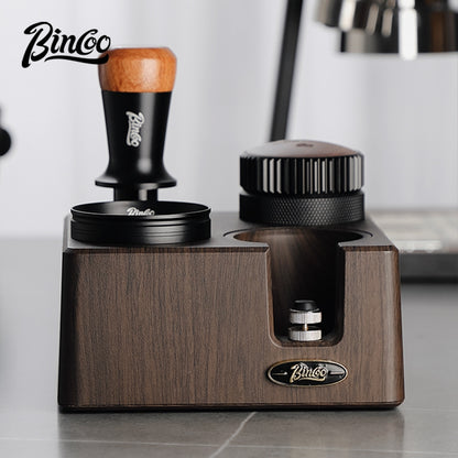 BINCOO 4-Hole Coffee Tamper Base Distributor & Tamper Set Espresso Coffee Tool Organizer Kit 51MM/58MM
