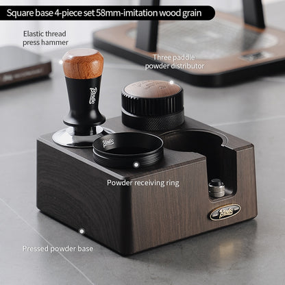 BINCOO 4-Hole Coffee Tamper Base Distributor & Tamper Set Espresso Coffee Tool Organizer Kit 51MM/58MM