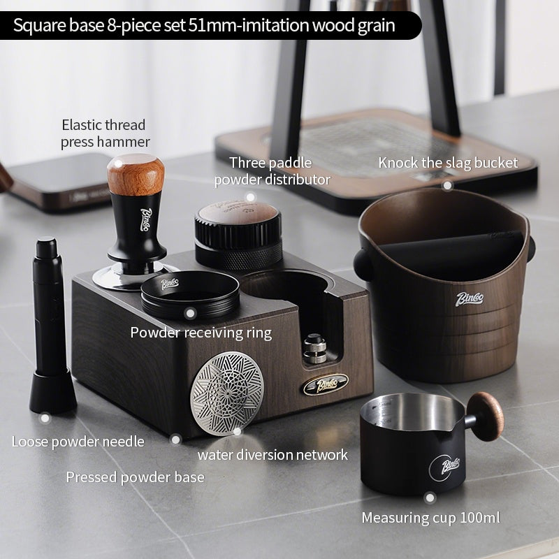 BINCOO 4-Hole Coffee Tamper Base Distributor & Tamper Set Espresso