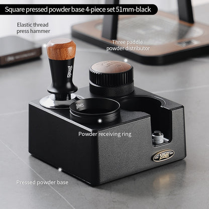 BINCOO 4-Hole Coffee Tamper Base Distributor & Tamper Set Espresso Coffee Tool Organizer Kit 51MM/58MM