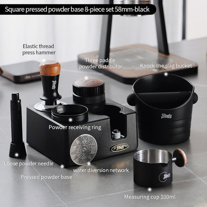 BINCOO 4-Hole Coffee Tamper Base Distributor & Tamper Set Espresso Coffee Tool Organizer Kit 51MM/58MM