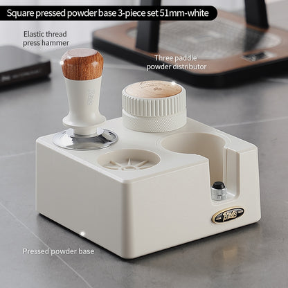 BINCOO 4-Hole Coffee Tamper Base Distributor & Tamper Set Espresso Coffee Tool Organizer Kit 51MM/58MM
