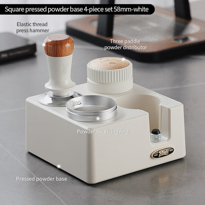 BINCOO 4-Hole Coffee Tamper Base Distributor & Tamper Set Espresso Coffee Tool Organizer Kit 51MM/58MM
