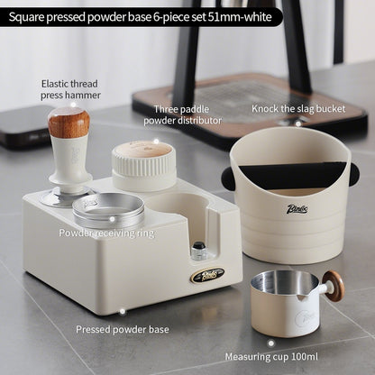 BINCOO 4-Hole Coffee Tamper Base Distributor & Tamper Set Espresso Coffee Tool Organizer Kit 51MM/58MM