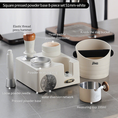 BINCOO 4-Hole Coffee Tamper Base Distributor & Tamper Set Espresso Coffee Tool Organizer Kit 51MM/58MM