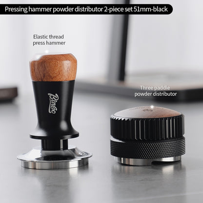 BINCOO 4-Hole Coffee Tamper Base Distributor & Tamper Set Espresso Coffee Tool Organizer Kit 51MM/58MM