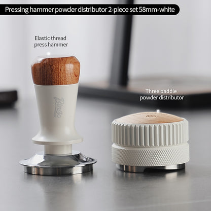BINCOO 4-Hole Coffee Tamper Base Distributor & Tamper Set Espresso Coffee Tool Organizer Kit 51MM/58MM