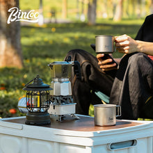 BINCOO Pure Titanium Coffee Mug with Foldable Handle Portable Camping Travel Cup 300ML