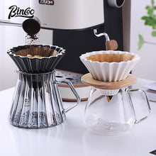 BINCOO Hand Drip Coffee Pot Complete Set Glass Server with Coffee Grinder V60 Ceramic Dripper Full Coffee Brewing Tools Kit